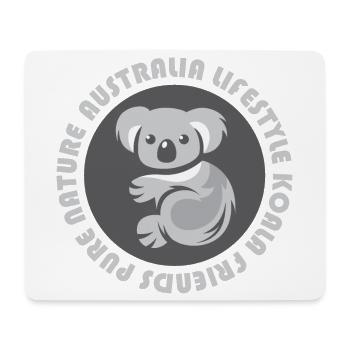 Australia Koala Emblem Bear Comic Cartoon Icon - Mouse Pad (horizontal) - white - Front