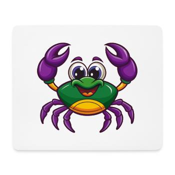 Crab Funny Kawaii Cartoon Character Clipart - Mouse Pad (horizontal) - white - Front