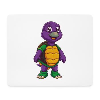 Turtle Funny Kawaii Cartoon Character Clipart - Mouse Pad (horizontal) - white - Front