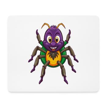 araignée drôle kawaii dessin animé personnage clipart - Tapis de souris (format paysage) - blanc - Devant