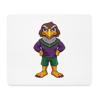 Hawk Drôle Kawaii Dessin animé Personnage Clipart - Tapis de souris (format paysage) - blanc - Devant