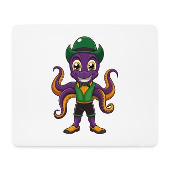 Octopus Funny Kawaii Cartoon Character Clipart - Mouse Pad (horizontal) - white - Front