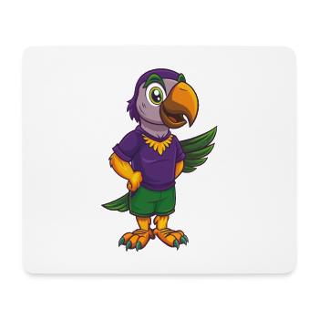Papagei Lustige Kawaii Cartoon Figur Clipart - Mousepad (Querformat) - Weiß - Vorne