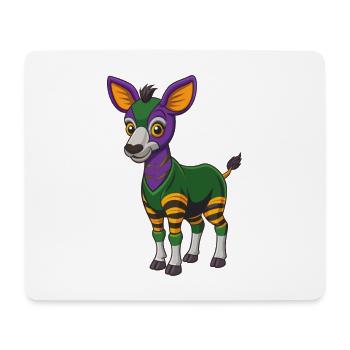 Okapi Funny Kawaii Cartoon Character Clipart - Mouse Pad (horizontal) - white - Front