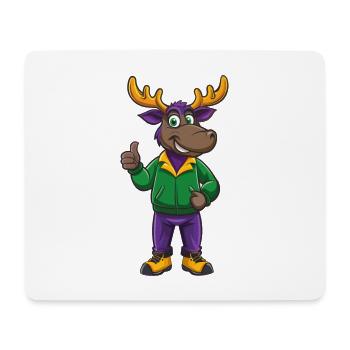 Elch Lustige Kawaii Cartoon Figur Clipart - Mousepad (Querformat) - Weiß - Vorne