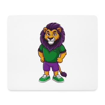 Lion Drôle Kawaii Dessin Animé Personnage Clipart - Tapis de souris (format paysage) - blanc - Devant