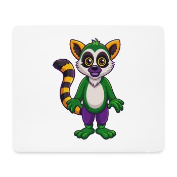 Lemur Funny Kawaii Cartoon Character Clipart - Mouse Pad (horizontal) - white - Front
