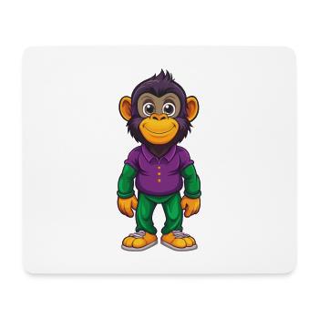 Bonobo Funny Kawaii Cartoon Character Clipart - Mouse Pad (horizontal) - white - Front