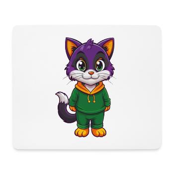 Kitten Funny Kawaii Cartoon Character Clipart - Mouse Pad (horizontal) - white - Front