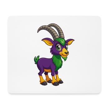 Steinbock Lustige Kawaii Cartoon Figur Clipart - Mousepad (Querformat) - Weiß - Vorne