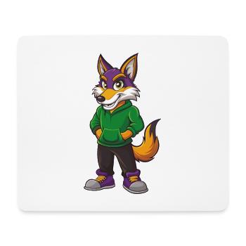 Kojote Lustige Kawaii Cartoon Figur Clipart - Mousepad (Querformat) - Weiß - Vorne