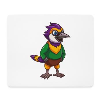 Jay Bird Lustige Kawaii Cartoon Figur Clipart - Mousepad (Querformat) - Weiß - Vorne