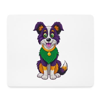 Border Collie Hund Lustige Kawaii Cartoon Clipart - Mousepad (Querformat) - Weiß - Vorne