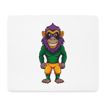 Baboon Funny Kawaii Cartoon Character Clipart - Mouse Pad (horizontal) - white - Front