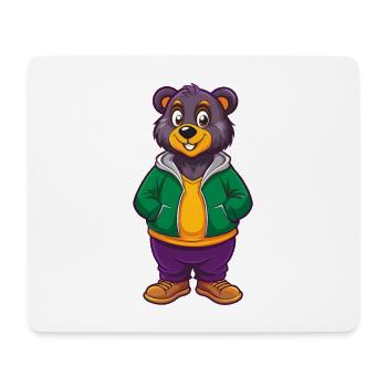 Bear Funny Kawaii Cartoon Character Clipart - Mouse Pad (horizontal) - white - Front