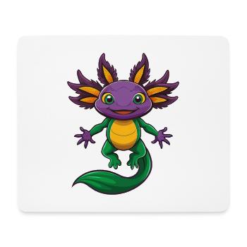 axolotl drôle kawaii dessin animé personnage clipart - Tapis de souris (format paysage) - blanc - Devant