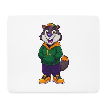 Biber Lustige Kawaii Cartoon Figur Clipart - Mousepad (Querformat) - Weiß - Vorne