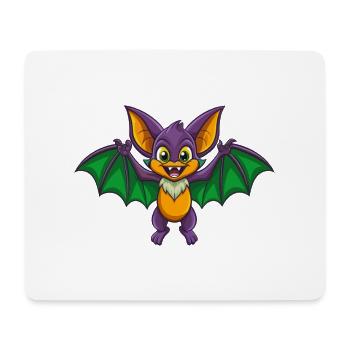 Fledermaus Lustige Kawaii Cartoon Figur Clipart - Mousepad (Querformat) - Weiß - Vorne
