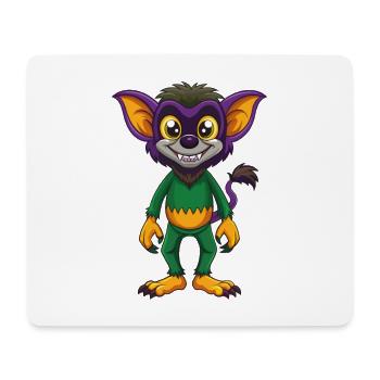 Aye Aye Lustige Kawaii Cartoon Figur Clipart - Mousepad (Querformat) - Weiß - Vorne