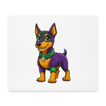 German Pinscher Dog Kawaii Cartoon Character - Mouse Pad (horizontal) - white - Front