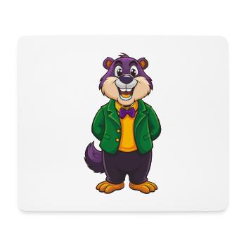 marmotte drôle Kawaii dessin animé Clipart - Tapis de souris (format paysage) - blanc - Devant