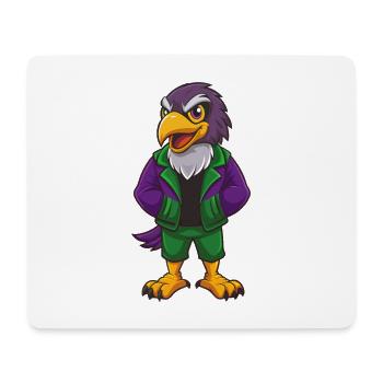 Falcon Funny Kawaii Cartoon Character Clipart - Mouse Pad (horizontal) - white - Front