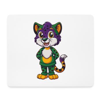 Cheetah Funny Kawaii Cartoon Character Clipart - Mouse Pad (horizontal) - white - Front