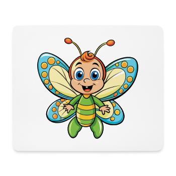 Butterfly Cute Cartoon Character Kawaii Clipart - Mouse Pad (horizontal) - white - Front