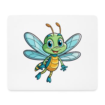 Libelle Niedliche Zeichentrickfigur Kawaii Clipart - Mousepad (Querformat) - Weiß - Vorne