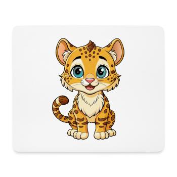 Ocelot Cute Cartoon Character Kawaii Clipart - Mouse Pad (horizontal) - white - Front