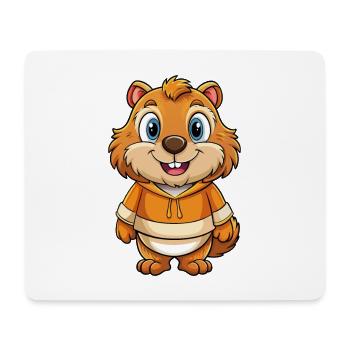 Murmeltier Niedliche Zeichentrickfigur Kawaii Clipart - Mousepad (Querformat) - Weiß - Vorne