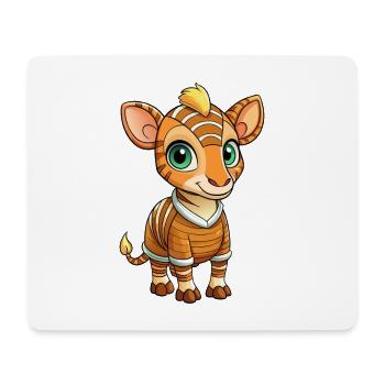 Okapi Cute Cartoon Character Kawaii Clipart - Mouse Pad (horizontal) - white - Front