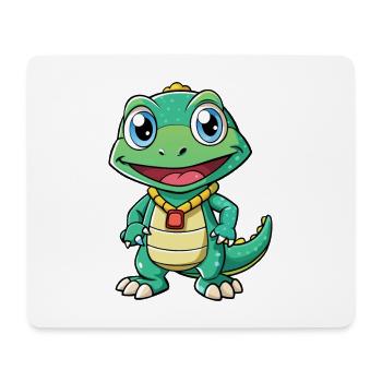 Monitor Eidechse Cartoon Figur Kawaii Clipart - Mousepad (Querformat) - Weiß - Vorne