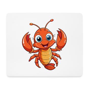 homard mignon personnage de dessin animé kawaii clipart - Tapis de souris (format paysage) - blanc - Devant