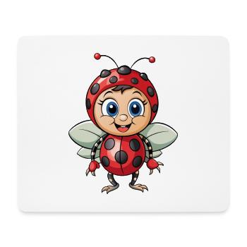 Ladybug Cute Cartoon Character Kawaii Clipart - Mouse Pad (horizontal) - white - Front