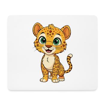 léopard mignon personnage de dessin animé kawaii clipart - Tapis de souris (format paysage) - blanc - Devant