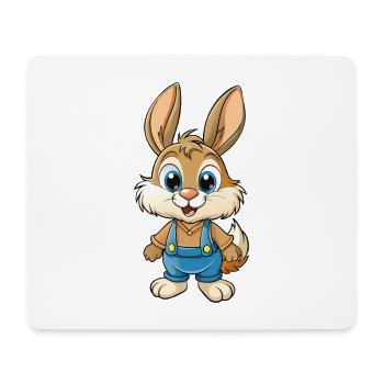 Hase Niedliche Zeichentrickfigur Kawaii Clipart - Mousepad (Querformat) - Weiß - Vorne