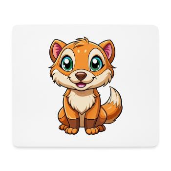 Ferret Cute Cartoon Character Kawaii Clipart - Mouse Pad (horizontal) - white - Front