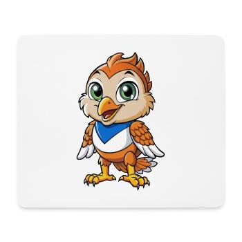 Falcon Cute Cartoon Character Kawaii Clipart - Mouse Pad (horizontal) - white - Front