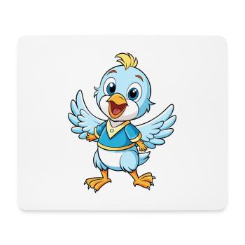 Taube Niedliche Zeichentrickfigur Kawaii Clipart - Mousepad (Querformat) - Weiß - Vorne