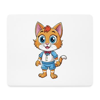 Cat Cute Cartoon Character Kawaii Clipart - Mouse Pad (horizontal) - white - Front