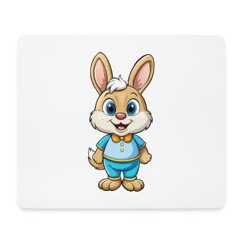Hase Niedliche Cartoon Figur Kawaii Clipart - Mousepad (Querformat) - Weiß - Vorne