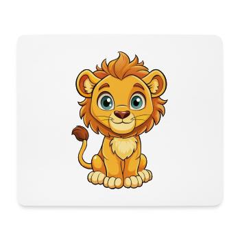 Lion asiatique personnage de dessin animé Kawaii Clipart - Tapis de souris (format paysage) - blanc - Devant