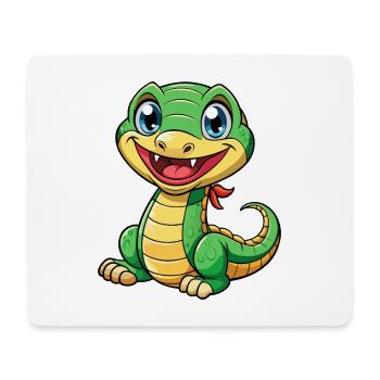 Anaconda Cute Cartoon Character Kawaii Clipart - Mouse Pad (horizontal) - white - Front