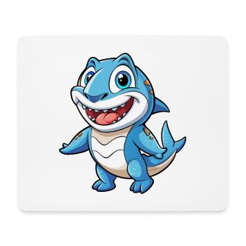 requin mignon personnage de dessin animé Kawaii Clipart - Tapis de souris (format paysage) - blanc - Devant