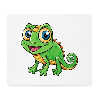 Chameleon Cute Cartoon Character Kawaii Clipart - Mouse Pad (horizontal) - white - Front
