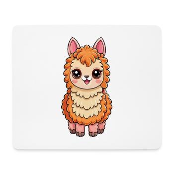 Alpaka Niedliche Zeichentrickfigur Kawaii Clipart - Mousepad (Querformat) - Weiß - Vorne
