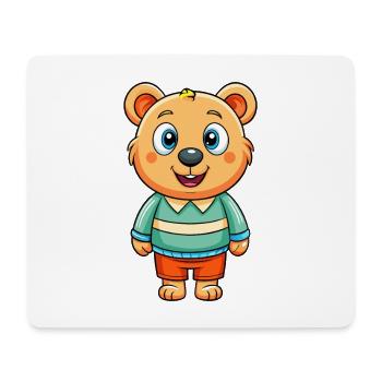 Bear Cute Cartoon Character Kawaii Clipart - Mouse Pad (horizontal) - white - Front