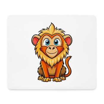 Pavian Niedliche Zeichentrickfigur Kawaii Clipart - Mousepad (Querformat) - Weiß - Vorne