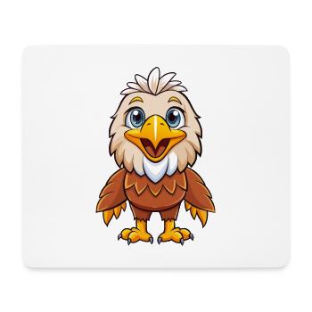 Adler Niedliche Zeichentrickfigur Kawaii Clipart - Mousepad (Querformat) - Weiß - Vorne